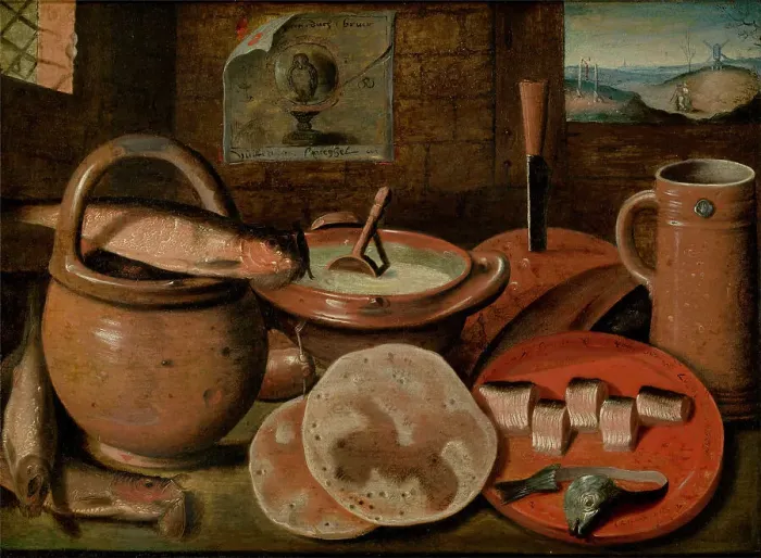 Framed Print : The Poor Man's Meal, 1599-1600. Creator: Flemish master Framed Print : The Poor Man's Meal, 1599-1600. Creator: Flemish master