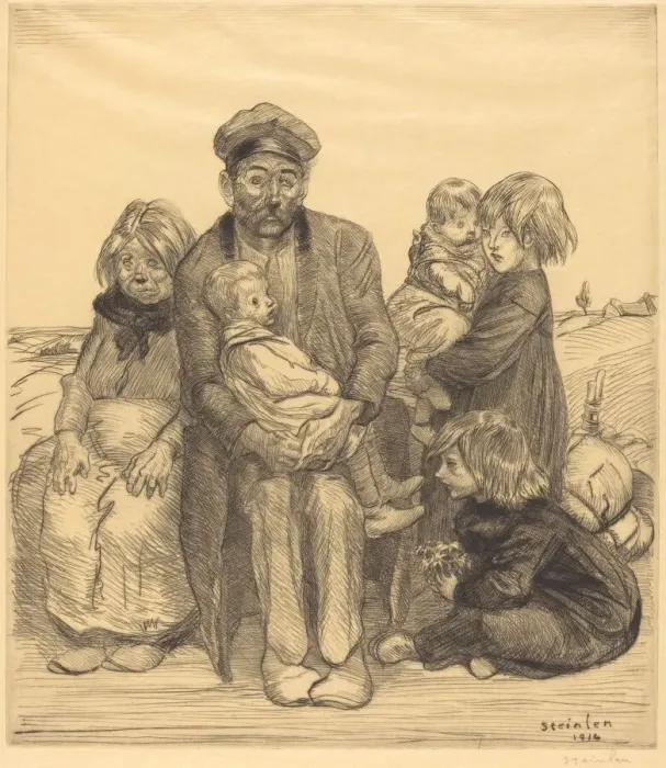 Framed Print : Poor People (Les pauvres gens), 1914. Creator: Theophile Alexandre Steinlen Framed Print : Poor People (Les pauvres gens), 1914. Creator: Theophile Alexandre Steinlen