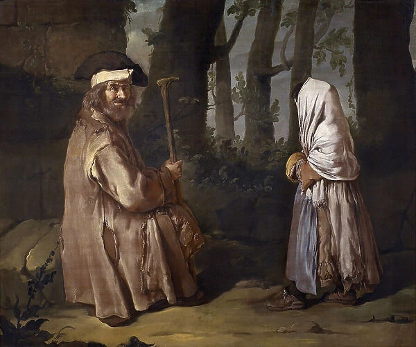 Two poor people in a wood (The meeting in the wood), ca 1730. Creator: Ceruti, Giacomo Antonio (1698-1767)