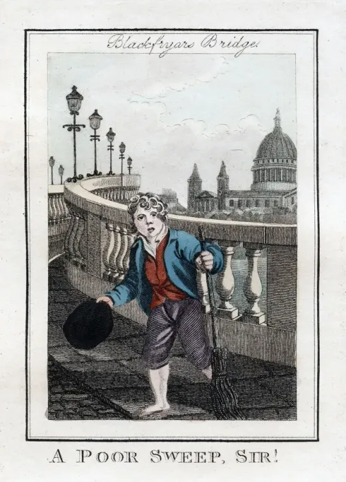 Framed Print : A Poor Sweep, Sir!, Blackfriars Bridge, London, 1805