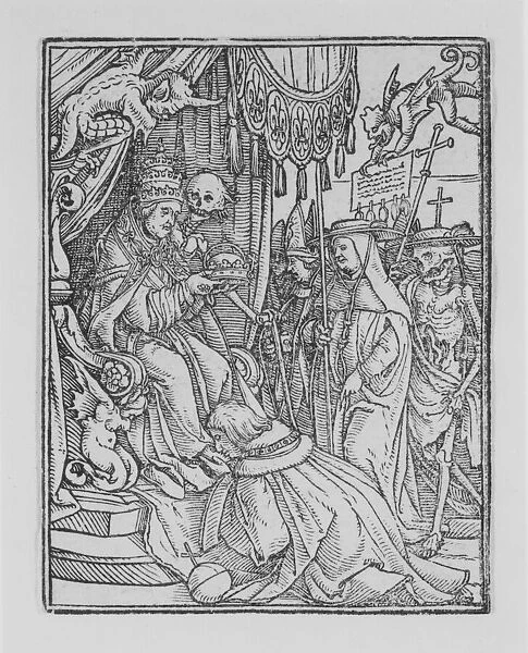 The Pope, from The Dance of Death, ca. 1526, published 1538. Creator: Hans Lützelburger