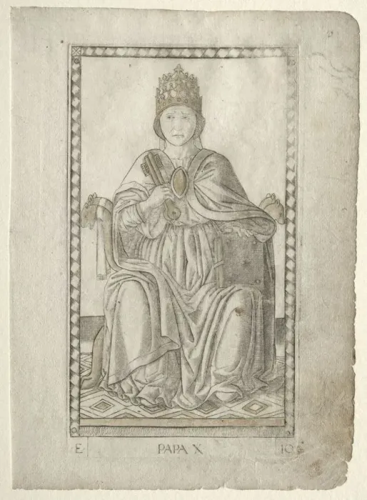 Framed Print : The Pope (from the Tarocchi, series E: Conditions of Man, #10), before 1467. Creator Framed Print : The Pope (from the Tarocchi, series E: Conditions of Man, #10), before 1467. Creator