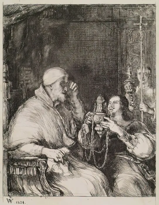 Framed Print : The Pope and the Goldsmith, 1824. Creator: David Wilkie Framed Print : The Pope and the Goldsmith, 1824. Creator: David Wilkie