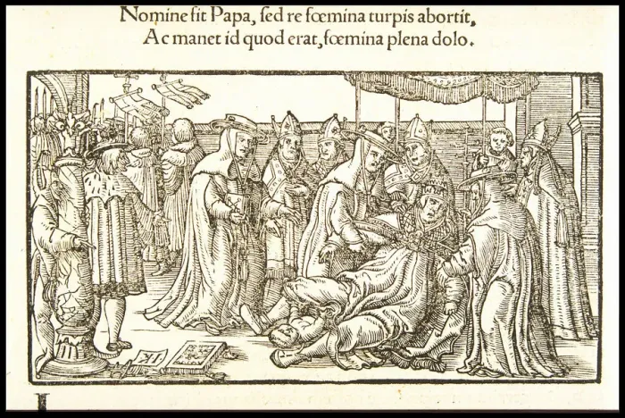 Framed Print : Pope Joan. From De mulieribus claris (Concerning Famous Women) by Giovanni Boccaccio, ca 1538-1539 Framed Print : Pope Joan. From De mulieribus claris (Concerning Famous Women) by Giovanni Boccaccio, ca 1538-1539