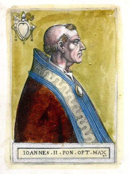 Framed Print : Pope John II (d535), c19th century Framed Print : Pope John II (d535), c19th century