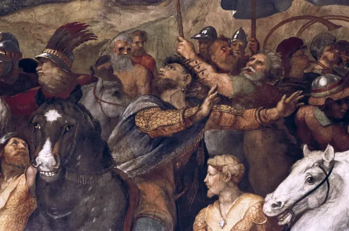 Framed Print : Pope Leo I, Repulsing Attila, (detail), 1511-14. Artist: Raphael Framed Print : Pope Leo I, Repulsing Attila, (detail), 1511-14. Artist: Raphael