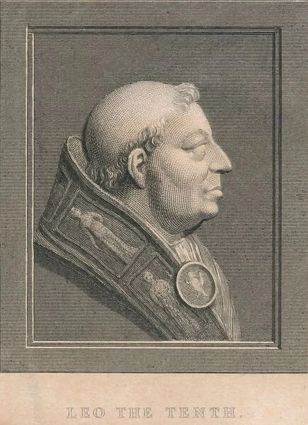 Pope Leo X (1475-1521), born Giovanni di Lorenzo de Medici, c1830