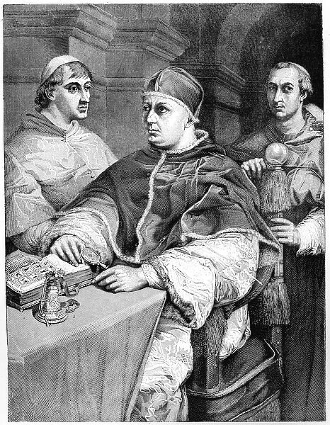 Pope Leo X, Giulio de Medici (the future Pope Clement VII) and Cardinal de Rossi, 1882
