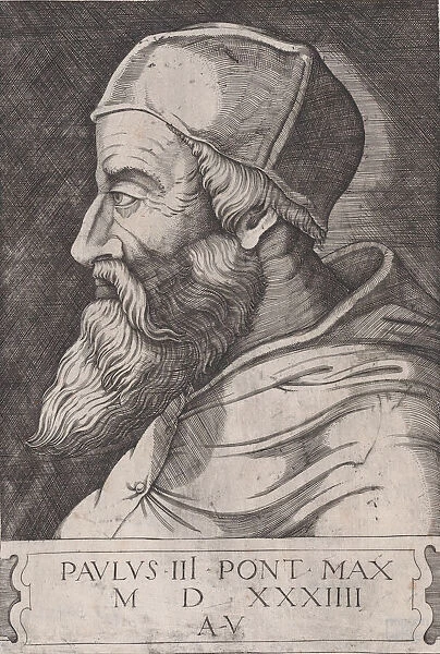 Pope Paul III in a Skullcap, ca. 1514-36. Creator: Agostino Veneziano