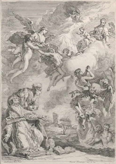 Framed Print : Pope Saint Gregory I Frees the Souls from Purgatory with His Prayers, 1731 Framed Print : Pope Saint Gregory I Frees the Souls from Purgatory with His Prayers, 1731