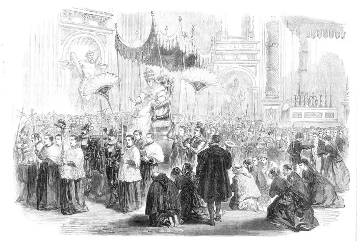 Framed Print : The Pope in St. Peter's on Christmas Day, 1870. Creator: Unknown Framed Print : The Pope in St. Peter's on Christmas Day, 1870. Creator: Unknown