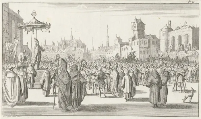 Framed Print : Pope Urban II preaches the First Crusade, 1683. Artist: Ten Hoorn, Timotheus (1644-1715) Framed Print : Pope Urban II preaches the First Crusade, 1683. Artist: Ten Hoorn, Timotheus (1644-1715)