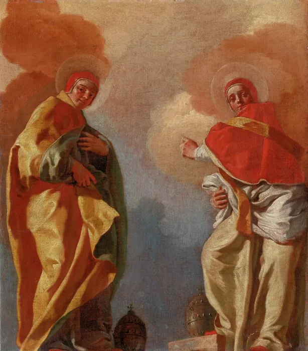 Framed Print : Two Popes, 1720-1750. Creator: Giovanni Battista Piazzetta