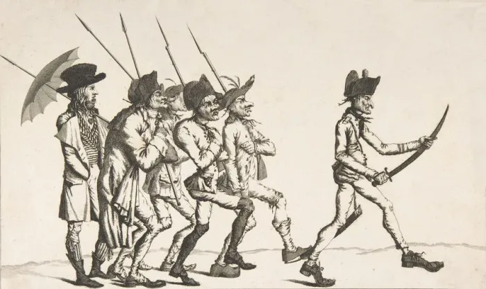Framed Print : The Popes Advance Guard or the Incroyable'in Rome (Avant garde du pape, ou... late 18th century. Creator: Anon) Framed Print : The Popes Advance Guard or the Incroyable'in Rome (Avant garde du pape, ou... late 18th century. Creator: Anon)