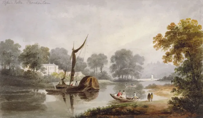 Framed Print : Popes Villa, Twickenham, Middlesex, c1820 Framed Print : Popes Villa, Twickenham, Middlesex, c1820