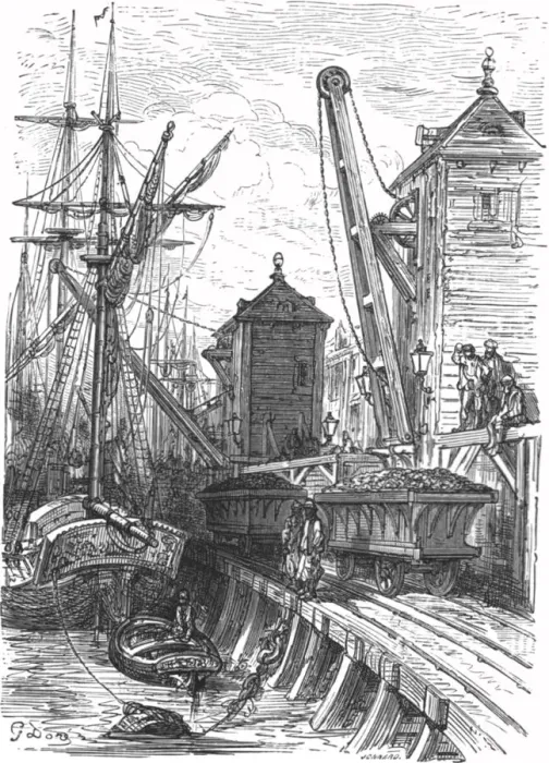 Framed Print : Poplar Dock, 1872. Creator: Gustave Doré Framed Print : Poplar Dock, 1872. Creator: Gustave Doré