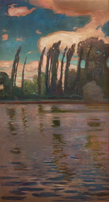 Framed Print : Poplars by the Water, 1900. Creator: Jan Stanislawski Framed Print : Poplars by the Water, 1900. Creator: Jan Stanislawski