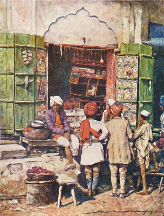 Framed Print : A Popular Stall, 1905. Artist: Mortimer Luddington Menpes Framed Print : A Popular Stall, 1905. Artist: Mortimer Luddington Menpes