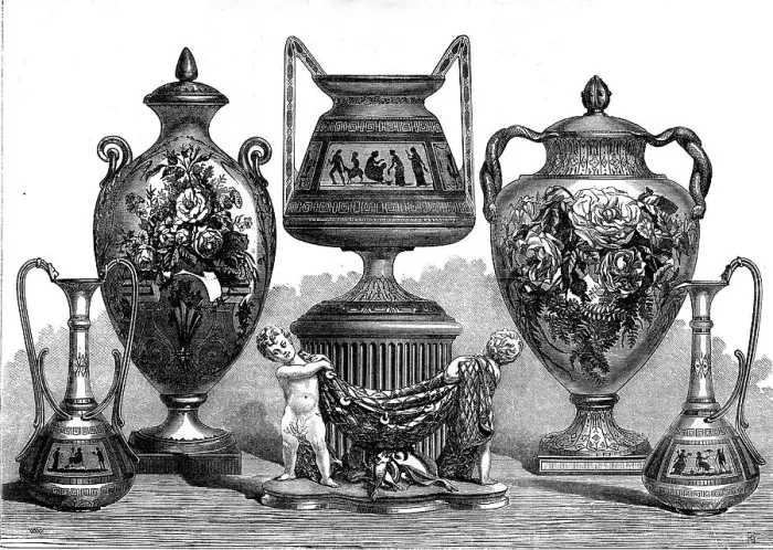 Framed Print : Porcelain at the International Exhibition, by W. T. Copeland and Sons, 1871. Creator: Unknown Framed Print : Porcelain at the International Exhibition, by W. T. Copeland and Sons, 1871. Creator: Unknown