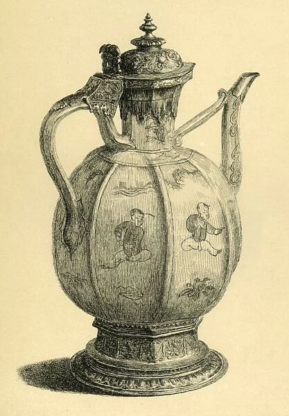 Porcelain pot, 16th century?, (1881). Creator: Z Pritchard