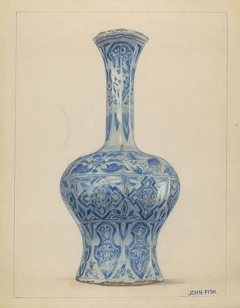 Porcelain Vase, 1936. Creator: John Fisk