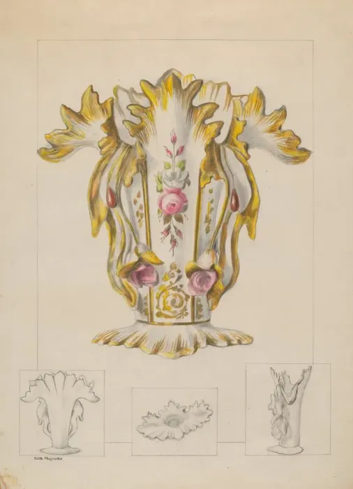Framed Print : Porcelain Vase, c. 1936. Creator: Edith Magnette Framed Print : Porcelain Vase, c. 1936. Creator: Edith Magnette
