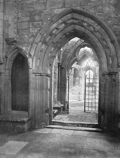 Porch of the chapter house, Elgin Cathedral, Scotland, 1924-1926. Artist: Valentine & Sons Ltd