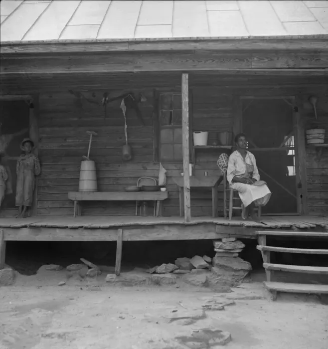 Framed Print : Porch of Negro tenant house, Person County, North Carolina, 1939. Creator: Dorothea Lange Framed Print : Porch of Negro tenant house, Person County, North Carolina, 1939. Creator: Dorothea Lange