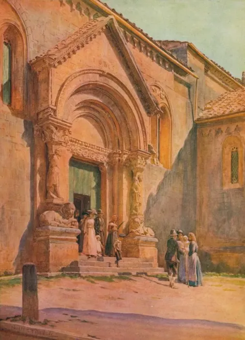 Framed Print : The Porch of the Pieve at San Quirico D Orcia, c1900 (1913). Artist: Walter Frederick Roofe Tyndale Framed Print : The Porch of the Pieve at San Quirico D Orcia, c1900 (1913). Artist: Walter Frederick Roofe Tyndale