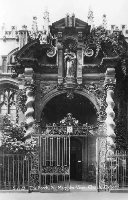 Framed Print : The porch of St Mary the Virgin Church, Oxford, Oxfordshire, early 20th century Framed Print : The porch of St Mary the Virgin Church, Oxford, Oxfordshire, early 20th century