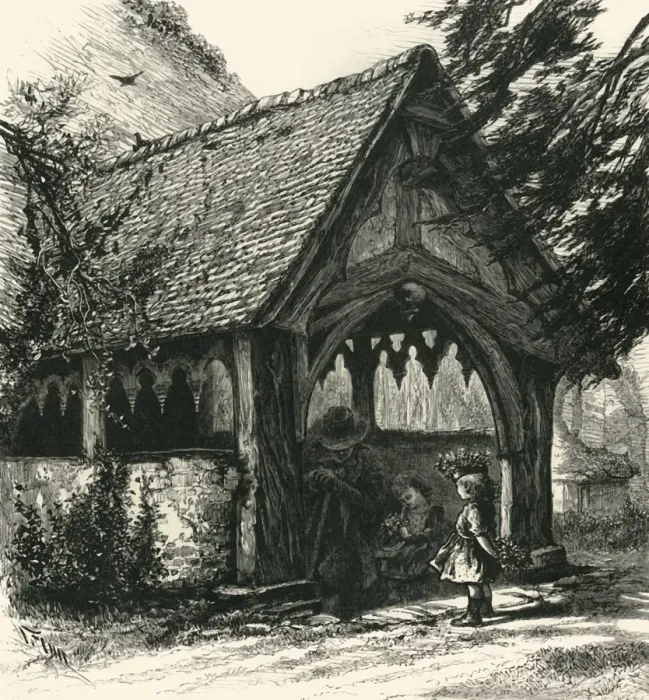 Framed Print : Porch of Stoke Pogis, c1870 Framed Print : Porch of Stoke Pogis, c1870
