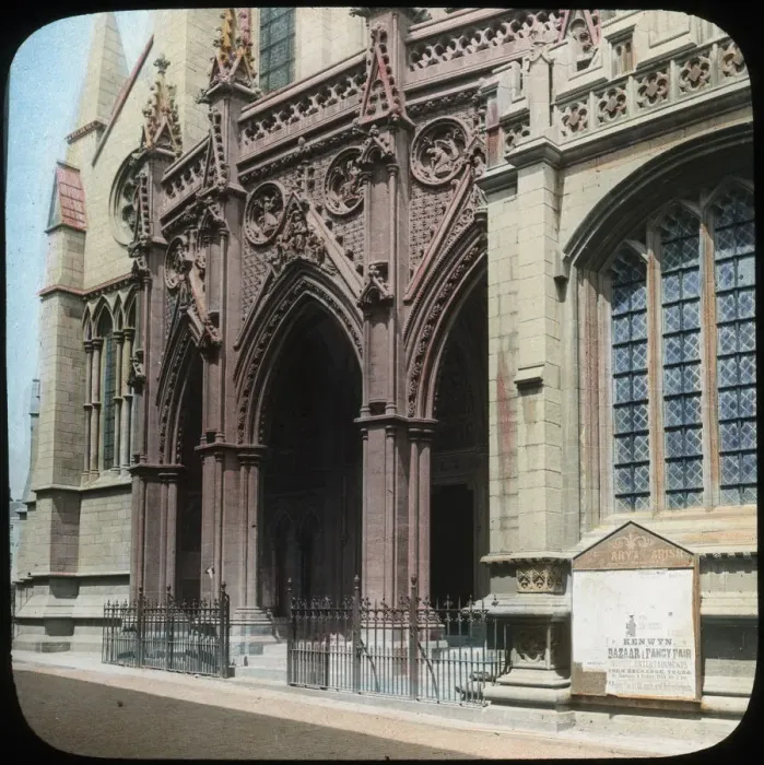 Framed Print : Porch of Truro Cathedral, Cornwall, early 20th century. Artist: Church Army Lantern Department Framed Print : Porch of Truro Cathedral, Cornwall, early 20th century. Artist: Church Army Lantern Department