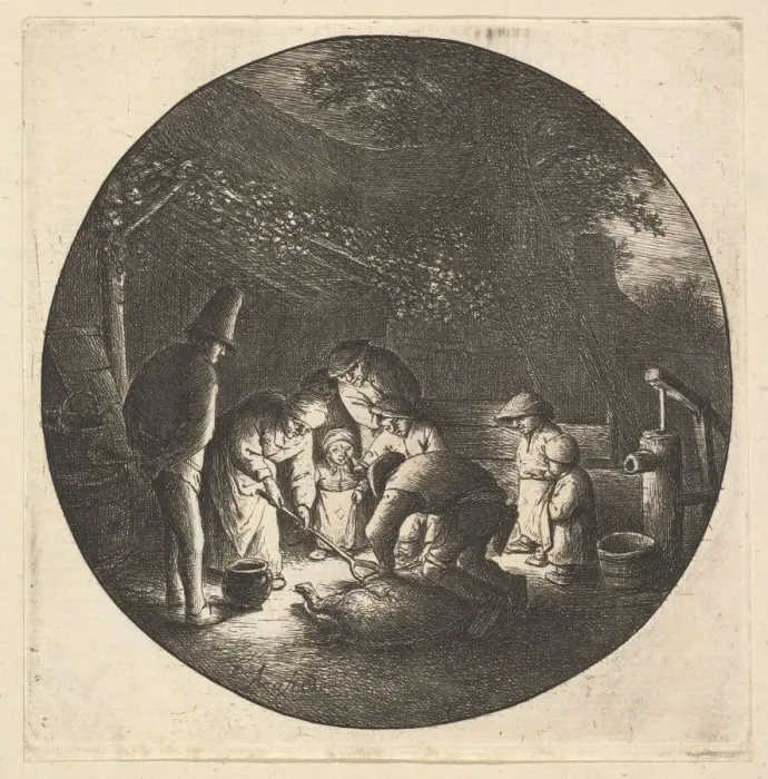 Framed Print : Pork Butcher, 1610-85. Creator: Adriaen van Ostade Framed Print : Pork Butcher, 1610-85. Creator: Adriaen van Ostade