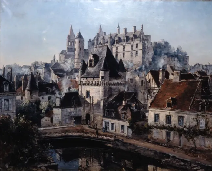 Framed Print : The Port of Cordelieres and Castle Loches, 1891. Artist: Emmanuel Lansyer Framed Print : The Port of Cordelieres and Castle Loches, 1891. Artist: Emmanuel Lansyer