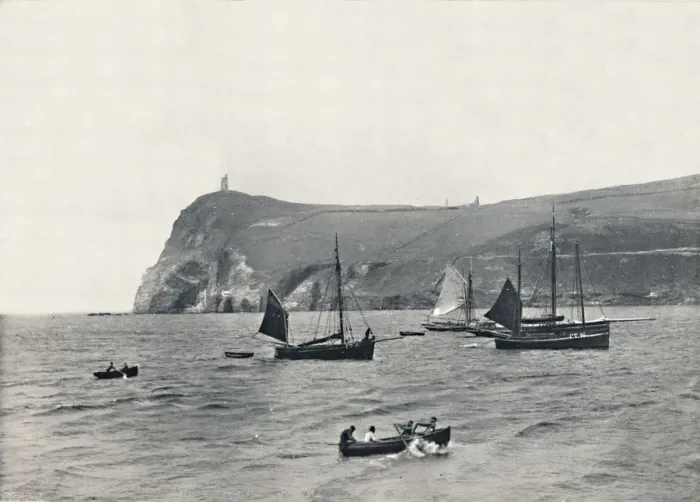 Framed Print : Port Erin - Bradda Head, with the Milner Tower, 1895 Framed Print : Port Erin - Bradda Head, with the Milner Tower, 1895
