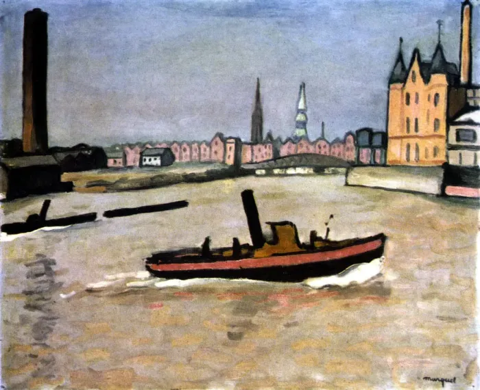 Framed Print : The Port of Hamburg, 1909. Artist: Albert Marquet Framed Print : The Port of Hamburg, 1909. Artist: Albert Marquet