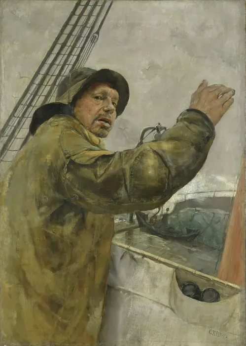 Framed Print : Port your Helm!, probably 1879. Creator: Christian Krohg