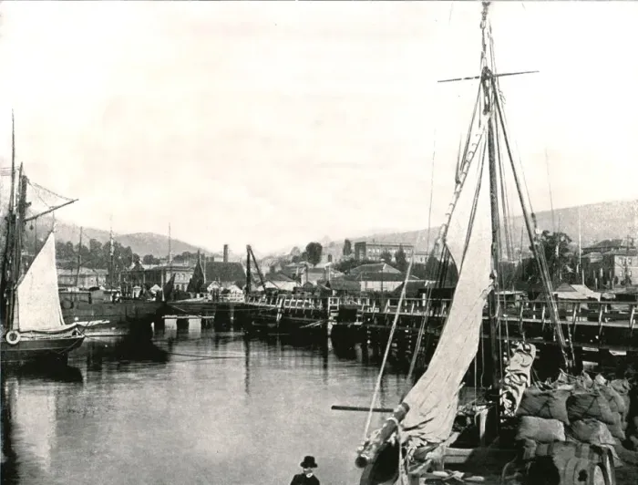 Framed Print : The Port of Hobart, Tasmania, Australia, 1895. Creator: Unknown Framed Print : The Port of Hobart, Tasmania, Australia, 1895. Creator: Unknown