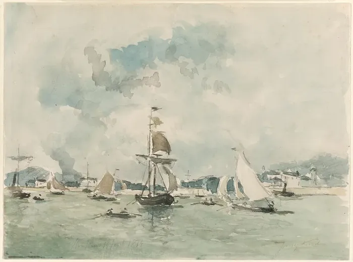 Framed Print : The Port of Honfleur, September 14, 1864. Creator: Johan Barthold Jongkind Framed Print : The Port of Honfleur, September 14, 1864. Creator: Johan Barthold Jongkind