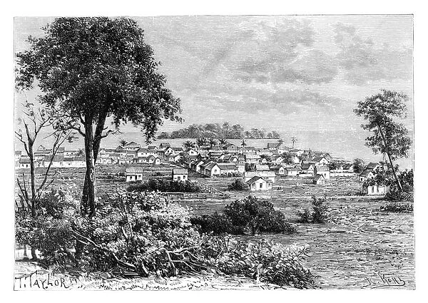 Port Limon and Uvas Island, c1890. Artist: A Kohl