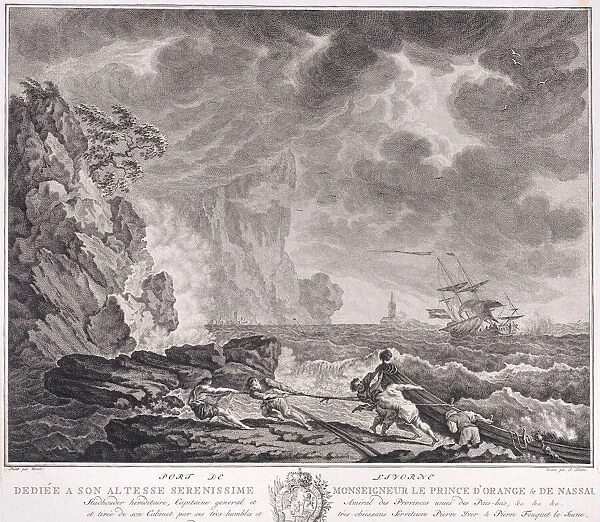 Port of Livorne, ca. 1770. Creator: Simon Fokke