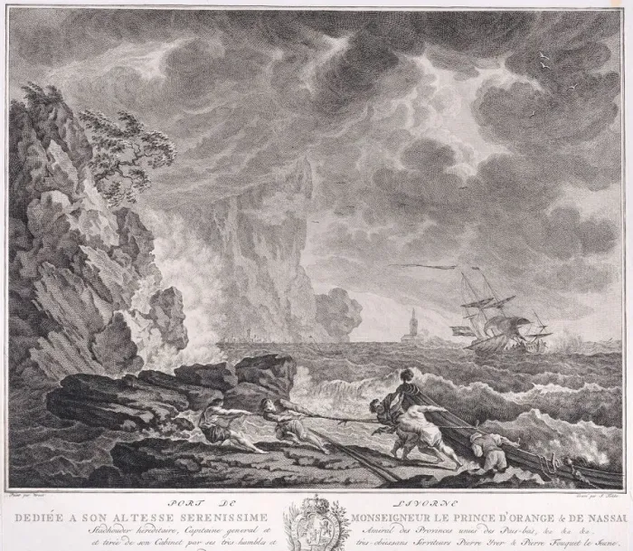 Framed Print : Port of Livorne, ca. 1770. Creator: Simon Fokke Framed Print : Port of Livorne, ca. 1770. Creator: Simon Fokke