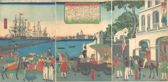 Framed Print : The Port of London England, 2nd month, 1862. Creator: Utagawa Yoshitora Framed Print : The Port of London England, 2nd month, 1862. Creator: Utagawa Yoshitora