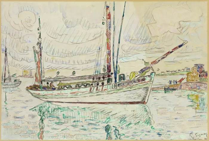 Framed Print : Port Louis, early 20th century. Creator: Paul Signac Framed Print : Port Louis, early 20th century. Creator: Paul Signac