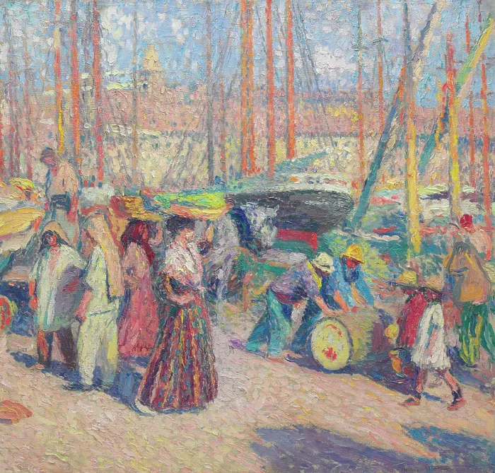 Framed Print : The port of Marseille, 1918-1922. Creator: Martin, Henri (1860-1943) Framed Print : The port of Marseille, 1918-1922. Creator: Martin, Henri (1860-1943)