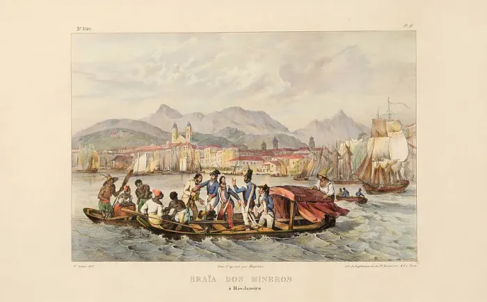 Framed Print : Port of the Mineiros in Rio de Janeiro. From Voyage pittoresque dans le Brésil, 1835. Creator: Rugendas, Johann Moritz (1802-1858). Port of the Mineiros in Rio de Janeiro. From Voyage pittoresque dans le Brésil, 1835 Framed Print : Port of the Mineiros in Rio de Janeiro. From Voyage pittoresque dans le Brésil, 1835. Creator: Rugendas, Johann Moritz (1802-1858). Port of the Mineiros in Rio de Janeiro. From Voyage pittoresque dans le Brésil, 1835