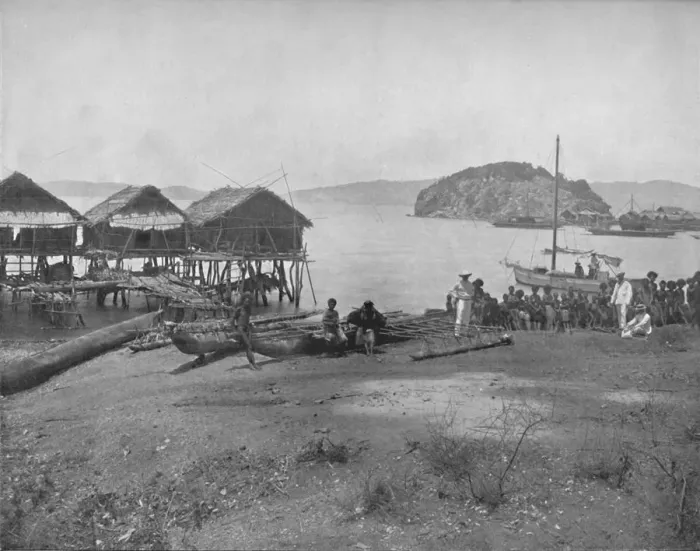 Framed Print : Port Moresby, 19th century Framed Print : Port Moresby, 19th century