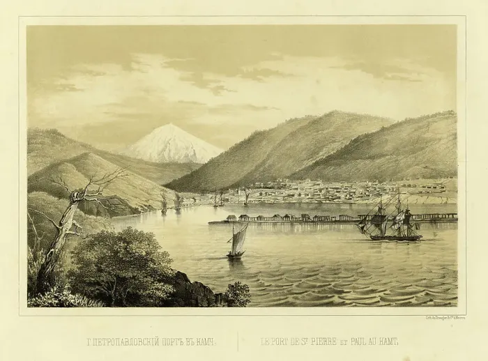 Framed Print : Port of Petropavlovsk, Kamchatka, 1856. Creator: Ivan Dem'ianovich Bulychev