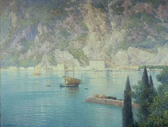 Framed Print : Port of Riva, 1926. Creator: Henry Brokman Framed Print : Port of Riva, 1926. Creator: Henry Brokman