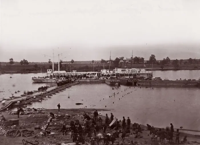Framed Print : Port Royal, Rappahannock River, 1861-65. Creator: Andrew Joseph Russell Framed Print : Port Royal, Rappahannock River, 1861-65. Creator: Andrew Joseph Russell